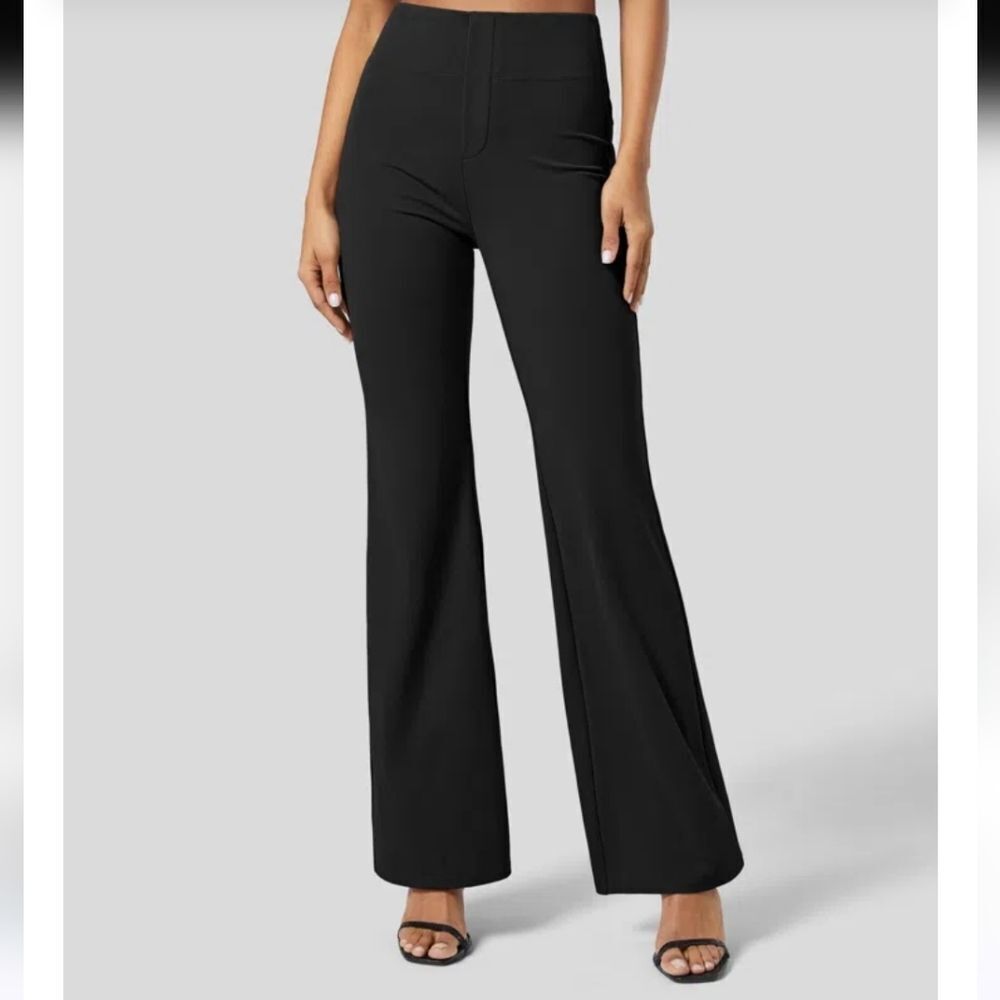 Halara Flex High Waisted Flare Work Pants Black Size M